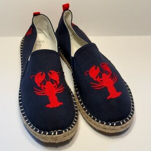 Crown & Ivy Embroidered Loafer Espadrilles Size 10 Lobster
